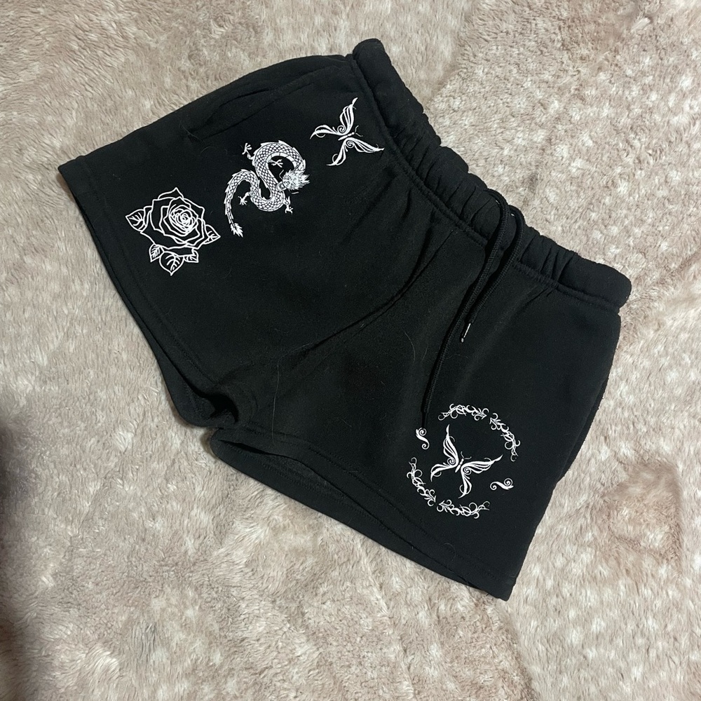 Black sweatpants shorts